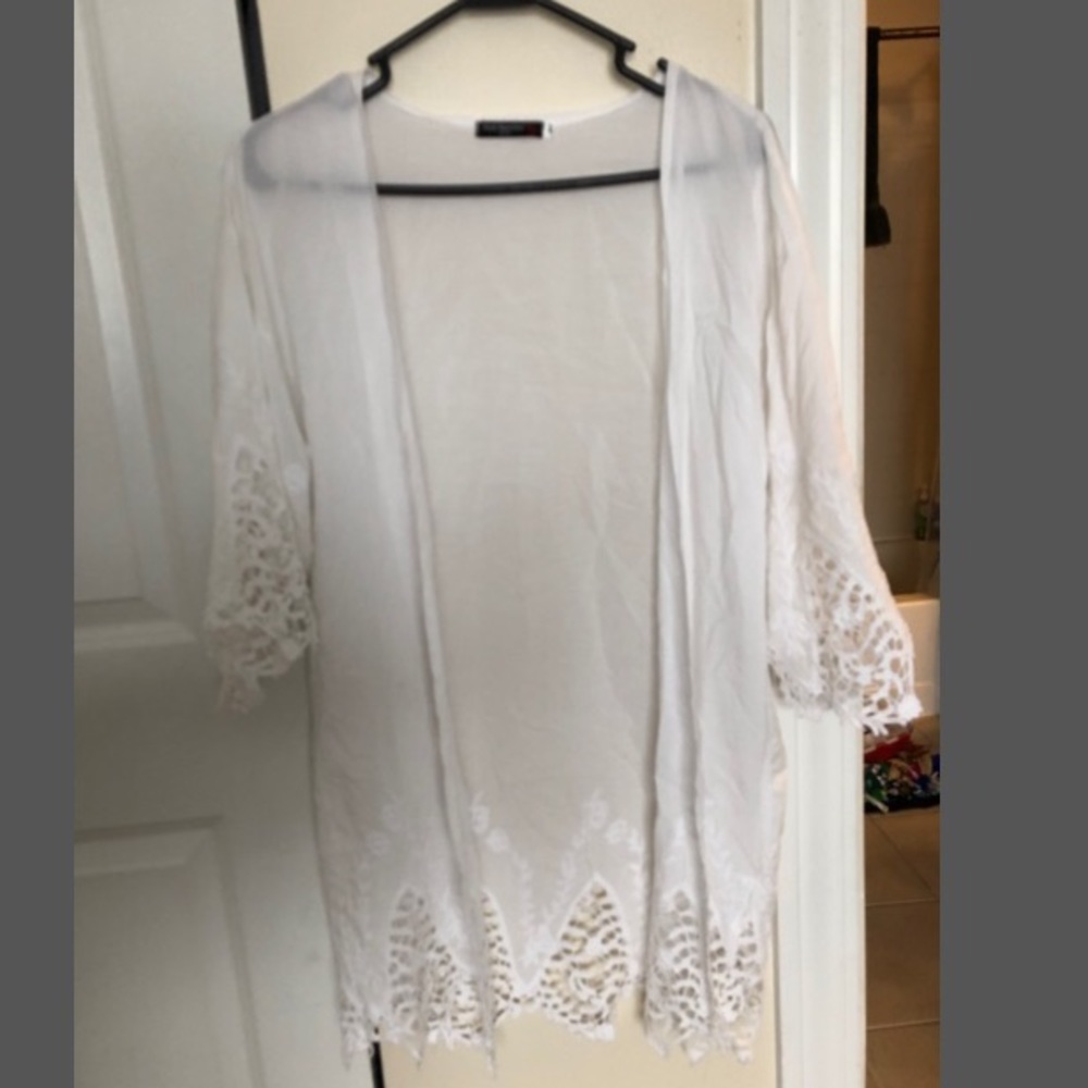 White lacy cardigan